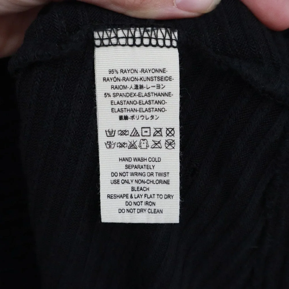 We The‎ Free Thermal Sweater Womens S Black Boho Grunge Slouchy Oversized